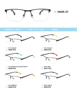 Металлическая оправа с дужками из материала TR-90 с гнущимся наконечником HA09-27