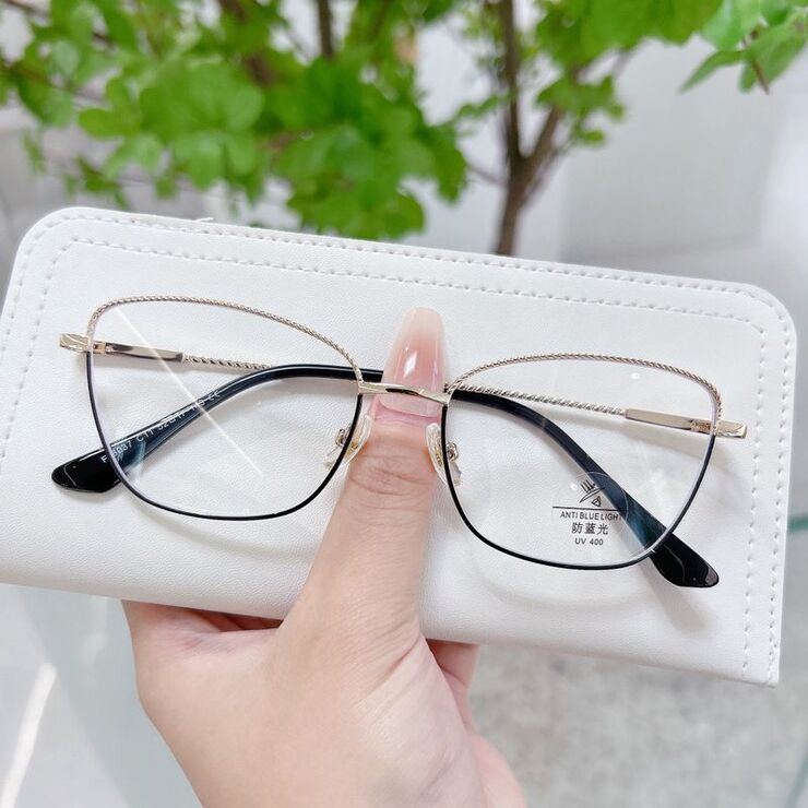 Оправа комбинированная (металл + TR90) с линзами Blue Ray Cut и флексами MAMO F93037