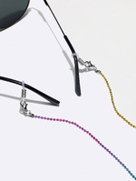 Набор из двух розовых и разноцветных акриловых цепочек для очков GM122
