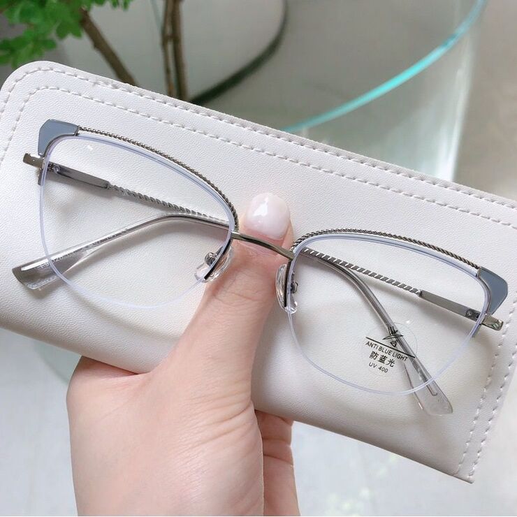 Оправа полуободковая комбинированная (металл + TR90) с линзами Blue Ray Cut MAMO F93026