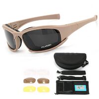 Safety shockproof tactical polarized explosion-proof CS goggles, 4-lens and box set, X7-DX