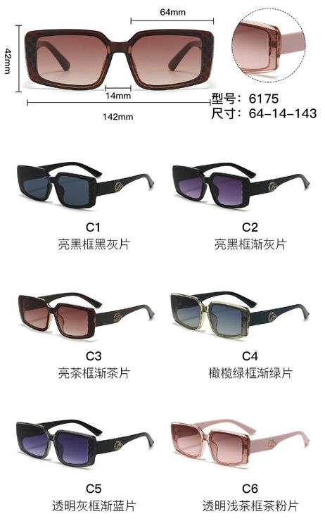 PC plastic sunglasses with metal hinge 6175W