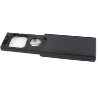 Лупа складная с универсальной подсветкой 9582-XX, размеры: 30*30 мм, ⌀21 мм. Увеличение: 5Х, 45Х 