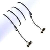 Black-colored metal non-slip chain, with pendant Love, for glasses and masks GL828