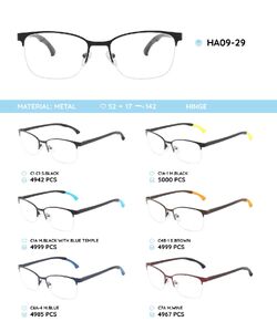 Металлическая оправа с дужками из материала TR-90 с гнущимся наконечником HA09-29