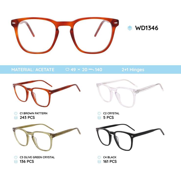 Plastic acetate eyeglasses frame for women WD1346