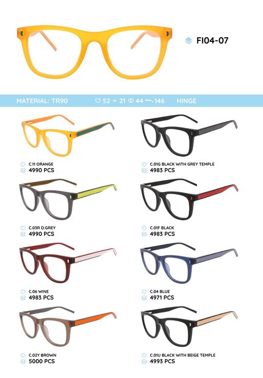TR90 plastic eyeglasses frame FI04-07