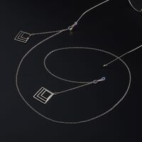 Металлическая нескользящая цепочка золотого цвета, с подвеской многослойный квадрат, для очков и масок GL870