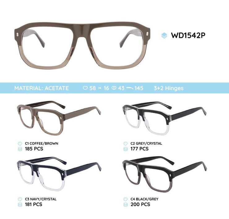 Plastic acetate eyeglasses frame WD1542P