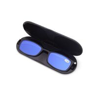 Plastic reading pince-nez glasses with case 6012-铁盒, diopters from +1.00 to +3.50, RMC=62-64
