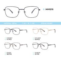 Metal men's frame for glasses with spring hinges MM1078