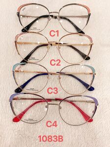 Metal frame for glasses with spring hinges 1083B