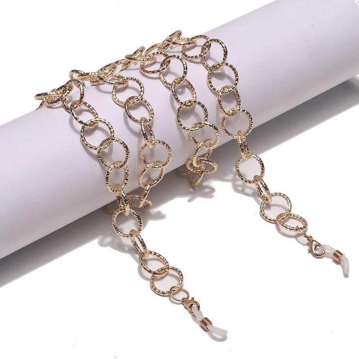 Black thick round metal glasses chain GL1400