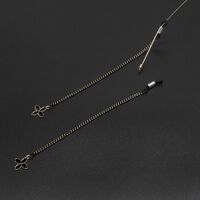 Металлическая нескользящая цепочка черного цвета, с листом, для очков и масок GL669