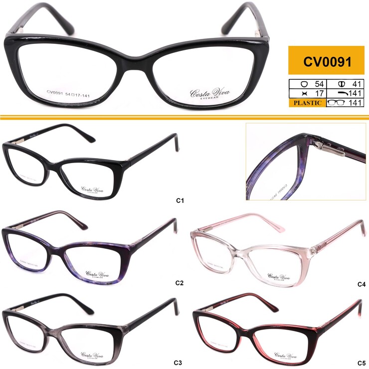 Plastic eyeglass frames with spring hinges Costa Viva CV0091