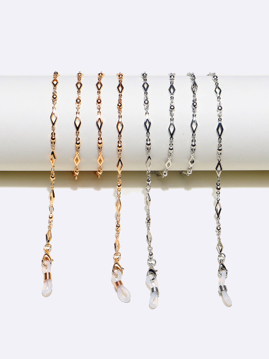 Набор из двух цепочек для очков со стразами и губами GM063