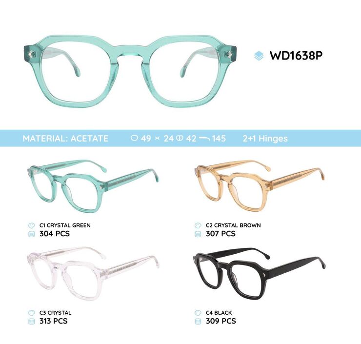 Plastic acetate eyeglasses frame WD1638P