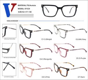 Plastic acetate TR90 + metall frame with spring hinges D1524-DA