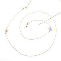 Gold-colored metal non-slip chain, with pendant egg poached, for glasses and masks GL793