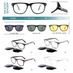 Plastic acetate frame + polarized clip-on Big City M1130S