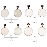 Линзы сферические и цилиндрические с металлическим ободком для меднабора