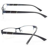Очки металлические для чтения X961 полуободковые с заушниками из TR90, диоптрии от 0.50 до -6.00, не центрованные