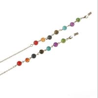 Metal non-slip chain, with natural stone colorful beads, for glasses and masks GL147