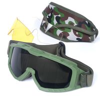 Safety shockproof tactical goggles +3 caps 军迷套装-圆红-2