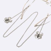 Металлическая нескользящая цепочка серебряного цвета, с подвеской в виде большого паука, для очков и масок GL1725