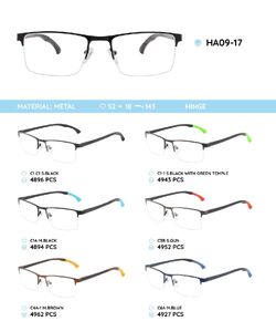 Металлическая оправа с дужками из материала TR-90 с гнущимся наконечником HA09-17