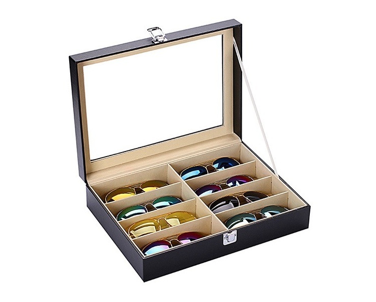 Планшет для демонстрации оправ и очков настольный на 8 мест с бежевой подкладкой