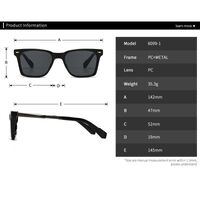 Plastic + metal retro square sunglasses for men Elit 6099-1-EL