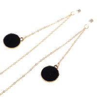 Gold-colored metal non-slip chain, with a black fur ball pendant, for glasses and masks GL008