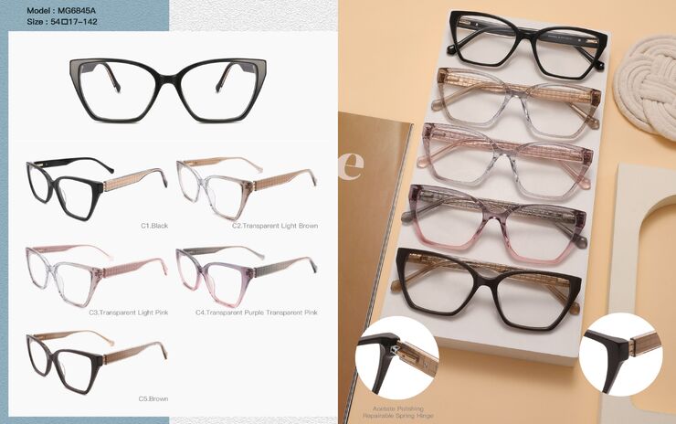 Plastic acetate frame for women, with spring hinges Big City MG6845A