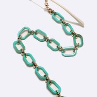 Acrylic non-slip chain,gold and turquiose color, for glasses and masks GL1710