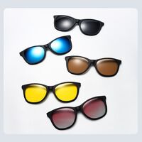 Оправа пластиковая TR90 с флексом + комплект из 5 поляризационных солнцезащитных насадок (клипон) на магните El Dorado EL1208