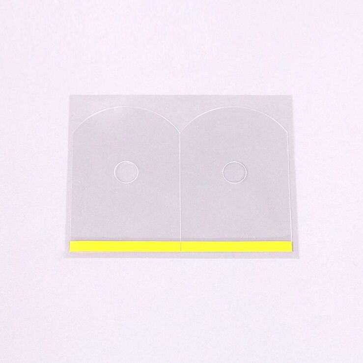 Липкий сегмент (липучки, слиперы, противоскользящие накладки) для линз, прозрачные с серебряной кромкой, поливинилхлорид, 500 штук