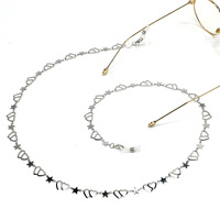 Цепочка для очков со звездочками, комплект из двух штук, золотая и серебряная GS057