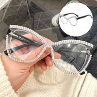 Reading PC plastic glasses with Blue Ray Cut protection, spring hinges and rhinestones for women KY239镶钻款, diopters from 0.00 to +4.00