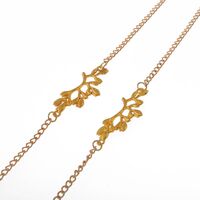 Металлическая нескользящая цепочка золотого цвета, с веткой, для очков и масок GL038