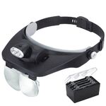 Binocular magnifier with backlight, magnifying glass with head mount 81001-E-XX, magnification: 1,2Х, 1,8Х, 2,5Х, 3,5Х