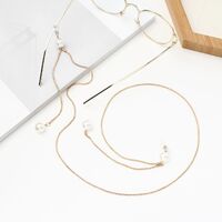 Металлическая нескользящая цепочка золотого цвета, с подвеской из жемчуга, для очков и масок GA037