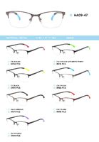 Metal frame with temples made of TR-90 material with a bendable tip HA09-47