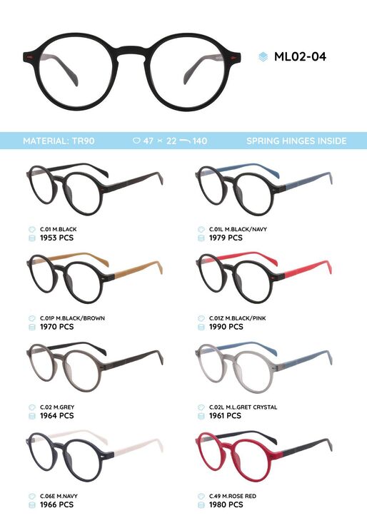 TR-90 plastic frames for glasses ML02-04