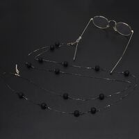 Metal non-slip chain, with black beads, for glasses and masks GL654