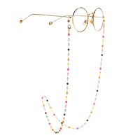 Gold-colored metal non-slip chain, with colorful crystal, for glasses and masks GL974