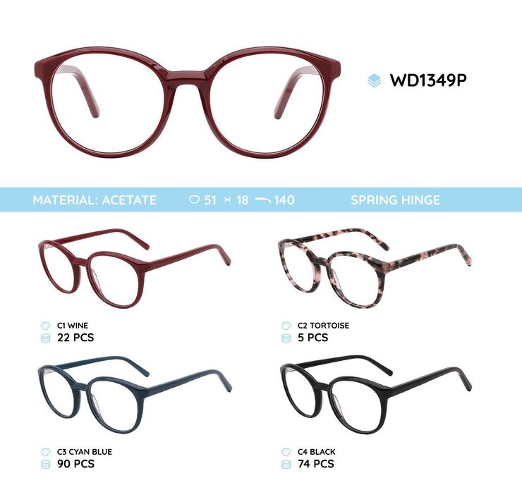 Plastic frames for glasses acetate material WD1349P