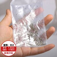 Set of rhinestones with flat bottom for decorating frames and glasses PD0022, colors: white and AB, 1.3-6.5 mm