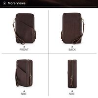 Сумка-барсетка-чехол для очков и девайсов из натуральной кожи с ремешком и молнией CF1149