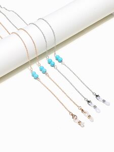 Glasses chain with turquoise balls set of two-piece GM041